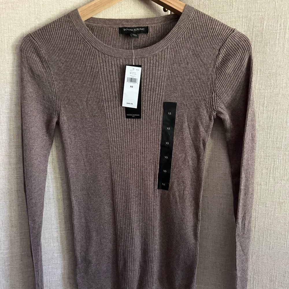 Banana Republic forever yarn rubbed crew sweater NWT